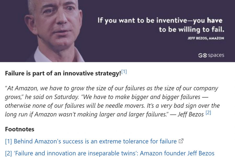 Jeff Bezos, founder of Amazon and its many subsidiaries, on why failure is needed for innovation, growth and scaling. Jeff is also famous for talking about asymmetric bets.